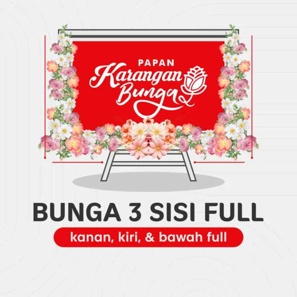 Karangan Bunga Tiga Sisi Full Mockup